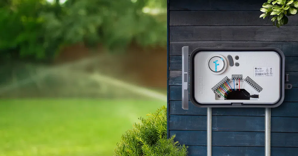 Weather-based ET sprinkler controller with zone wiring, wall-mounted
