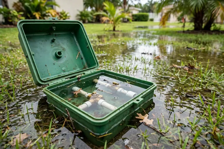 Sprinkler Valve Box Full of Water